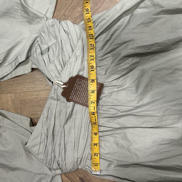 NWT Forever That Girl Sage Green Ruched Puff Sleeve Babydoll Mini Dress Medium - Picture 10 of 13